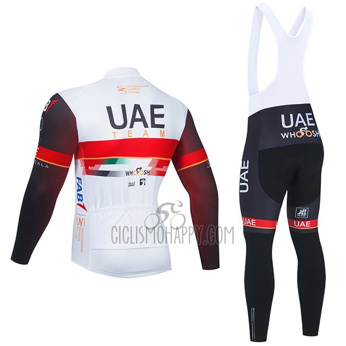 UAE Cycling Jersey Bib Tight 2021 Long Sleeve White